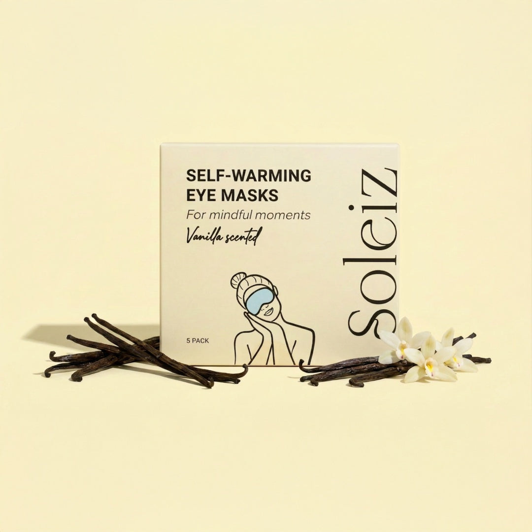 Soleiz Vanilla Self-Warming Eye Mask box of 5 packshot