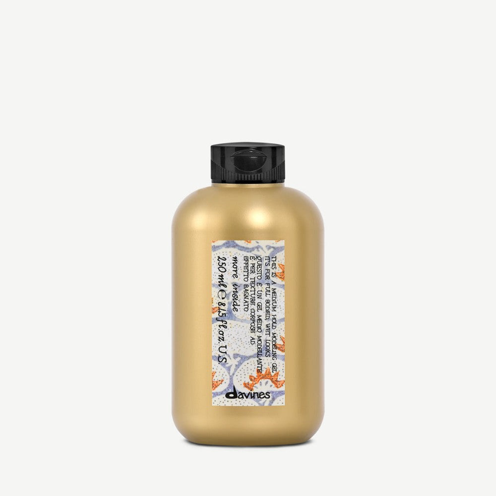 Davines This is a Medium Hold Modeling Gel back of bottle showing directions and ingredients