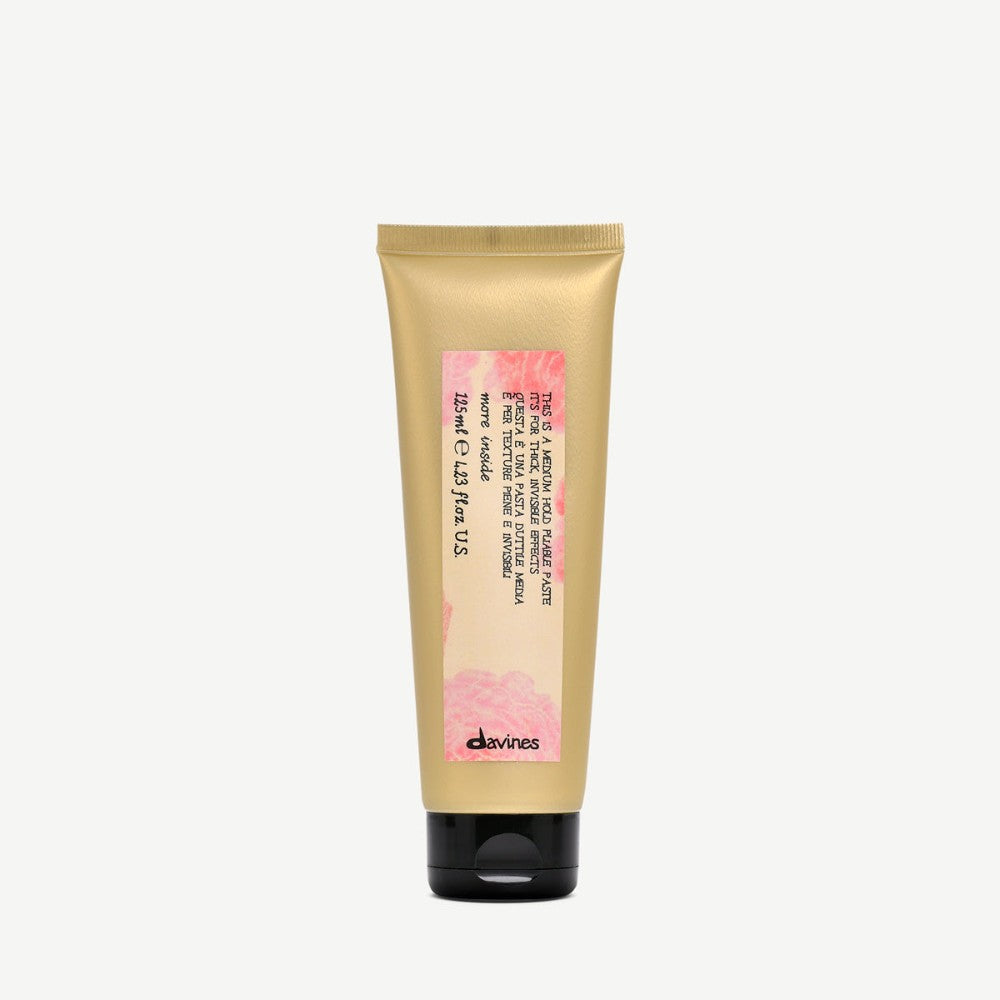 Davines This is a Medium Hold Pliable Paste back of tube showing directions and ingredients