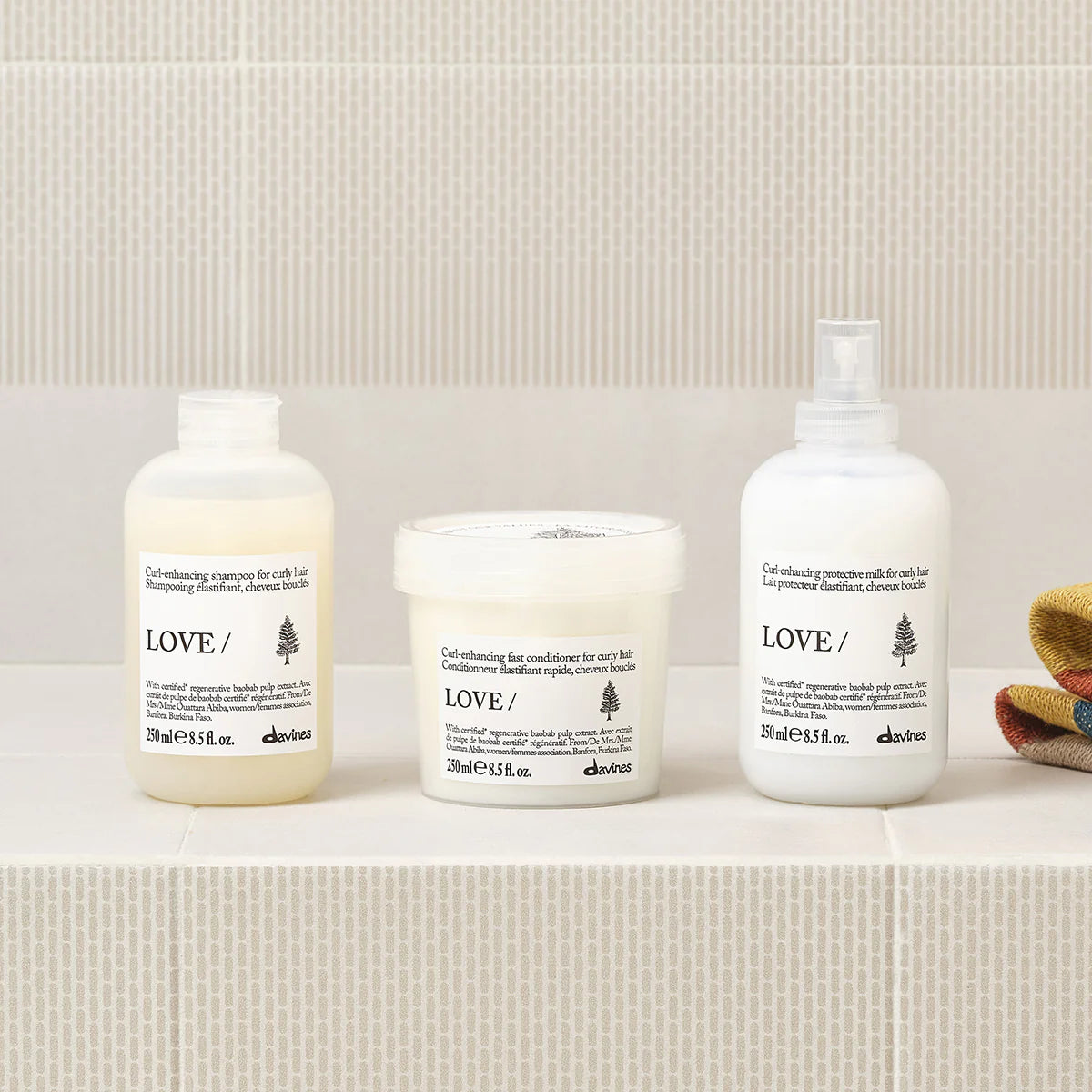 Davines Love Curl range lifestyle shot