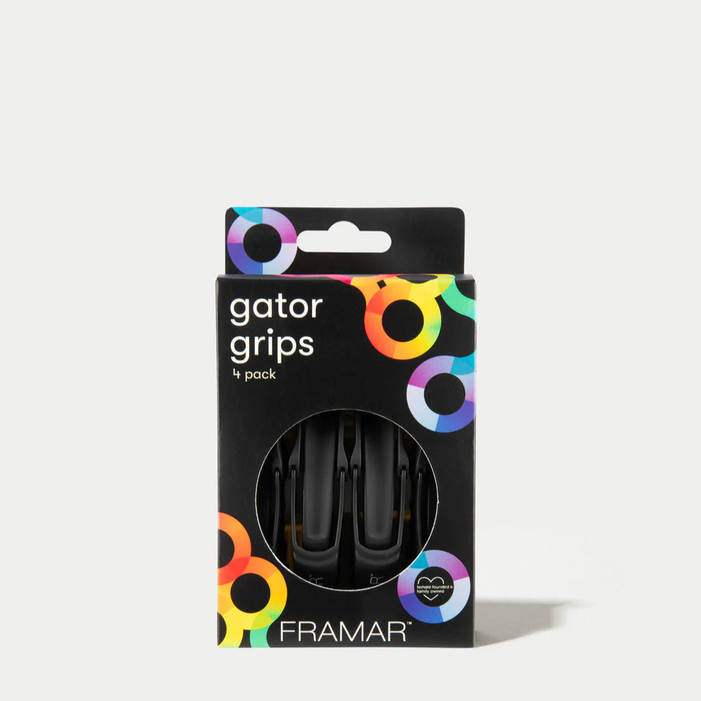 Packaging of gator grips with Framar branding on a white background