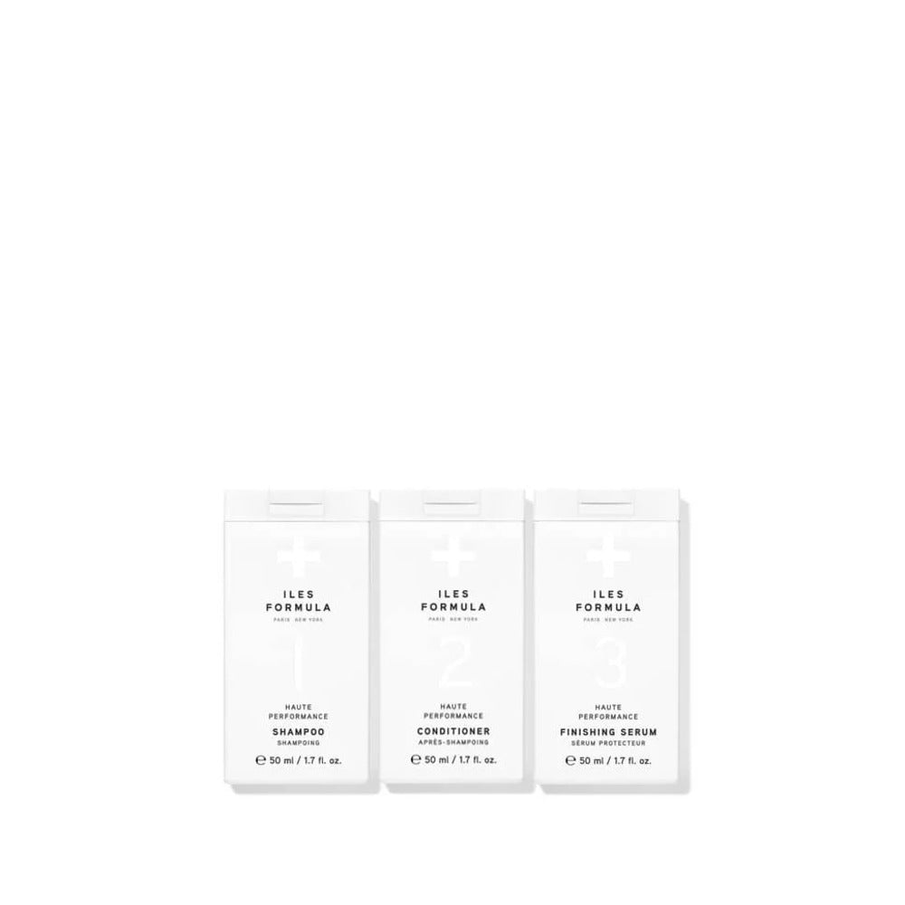 Iles Formula Signature Collection Minis 3 x 50ml shampoo conditioner and finishing serum travel set