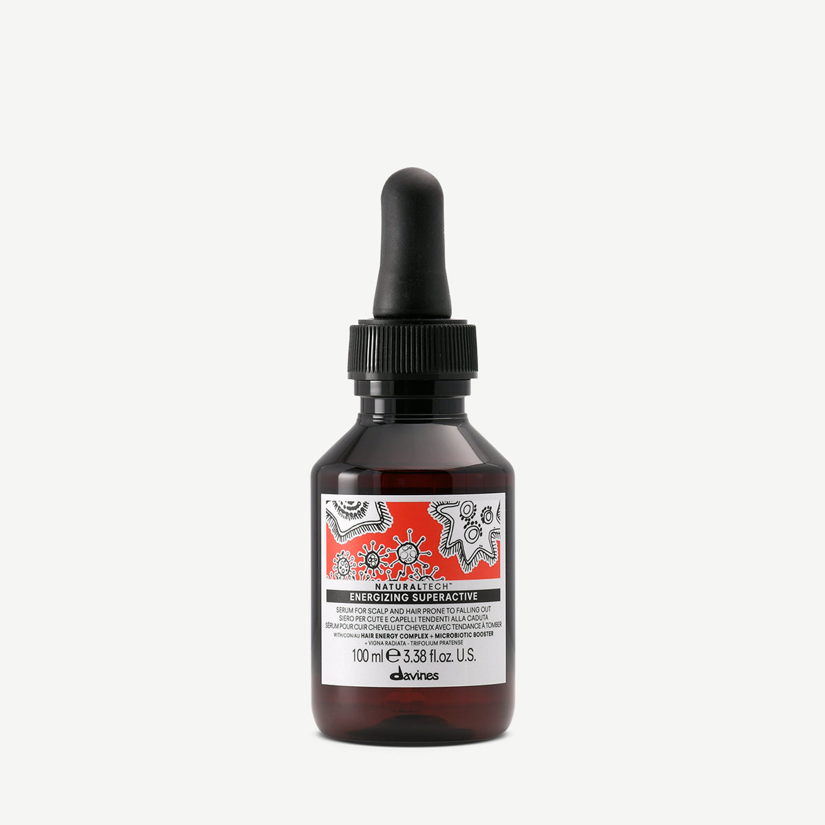 Davines Energizing Superactive 100ml dropper bottle on white