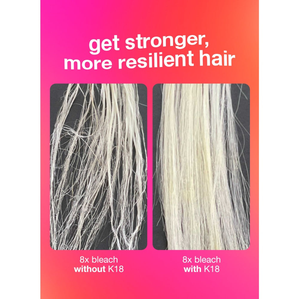 K18 Leave-In Mask before and after results on damaged hair