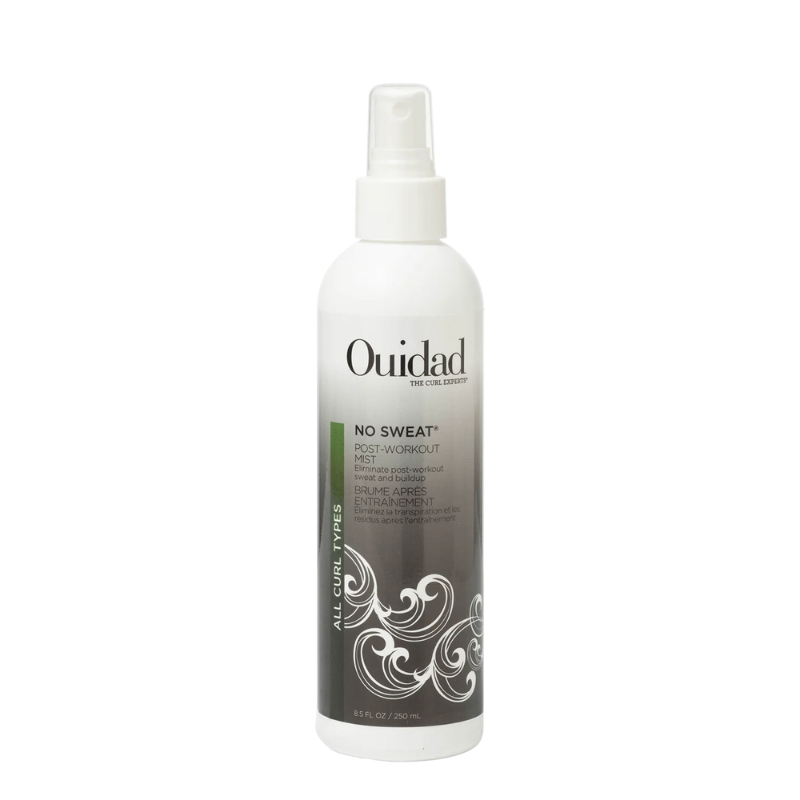 Ouidad No Sweat Post-Workout hair product bottle on a white background