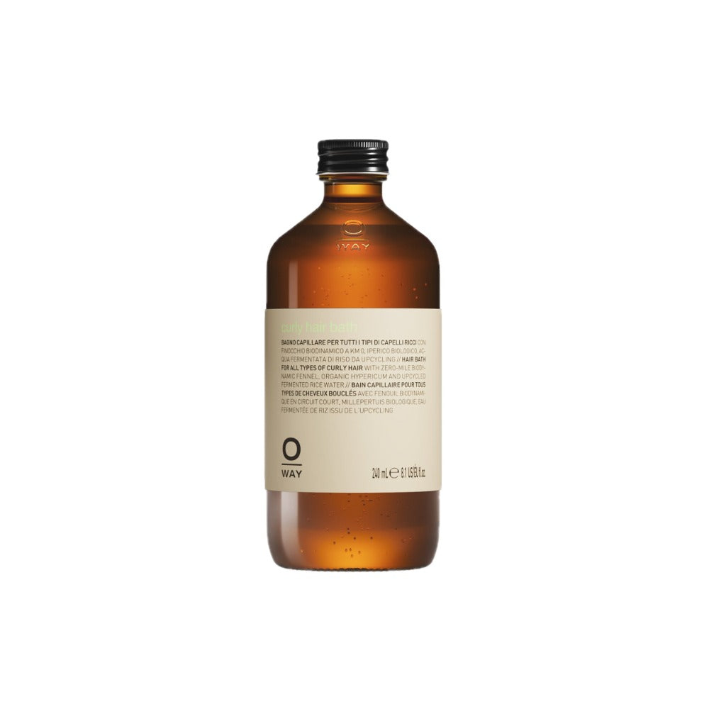 Oway Curly Hair Bath 240ml bottle on white background
