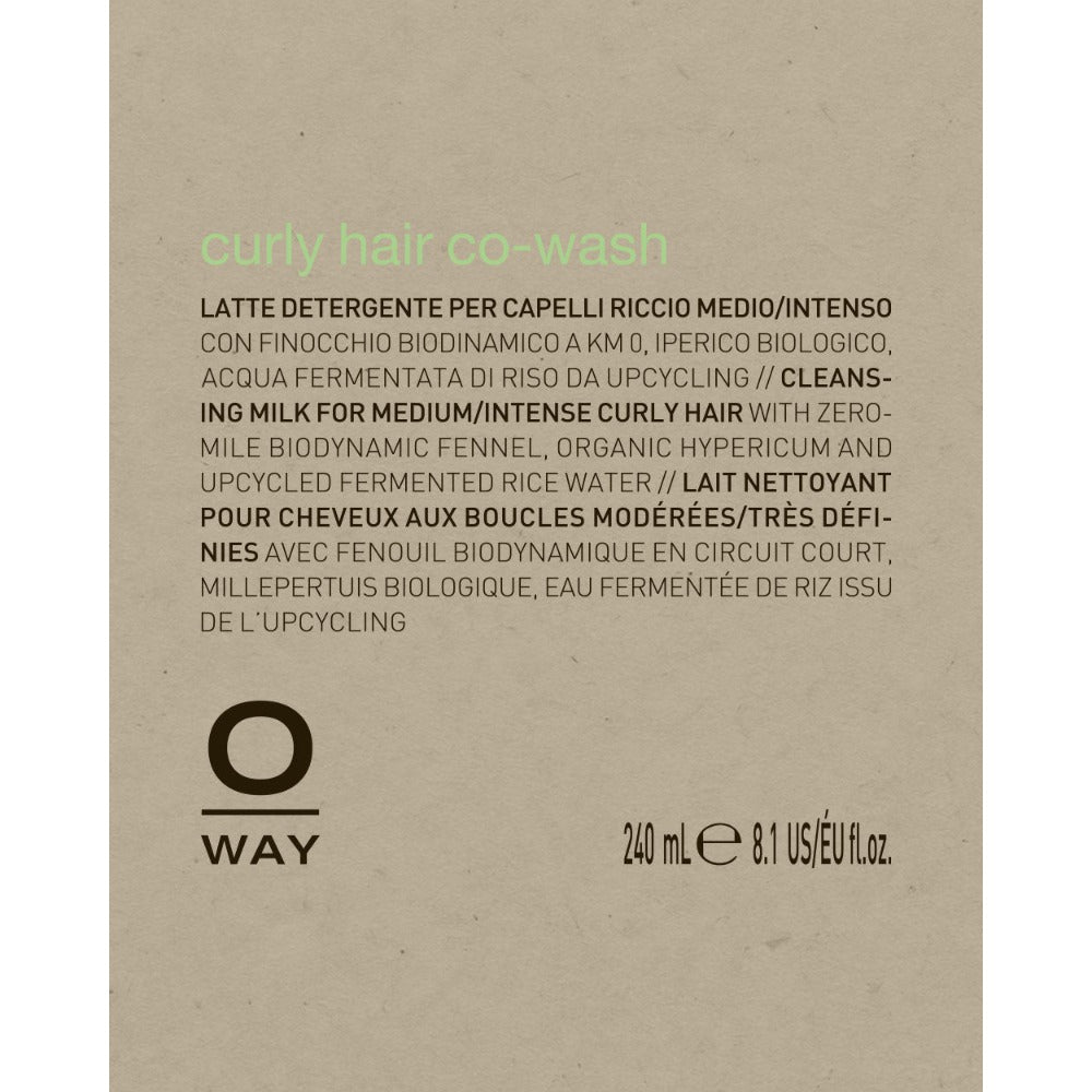 Oway Curly Hair Co-Wash bottle label detail