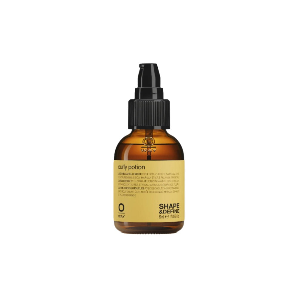 Oway Curly Potion 50ml travel size bottle on white background