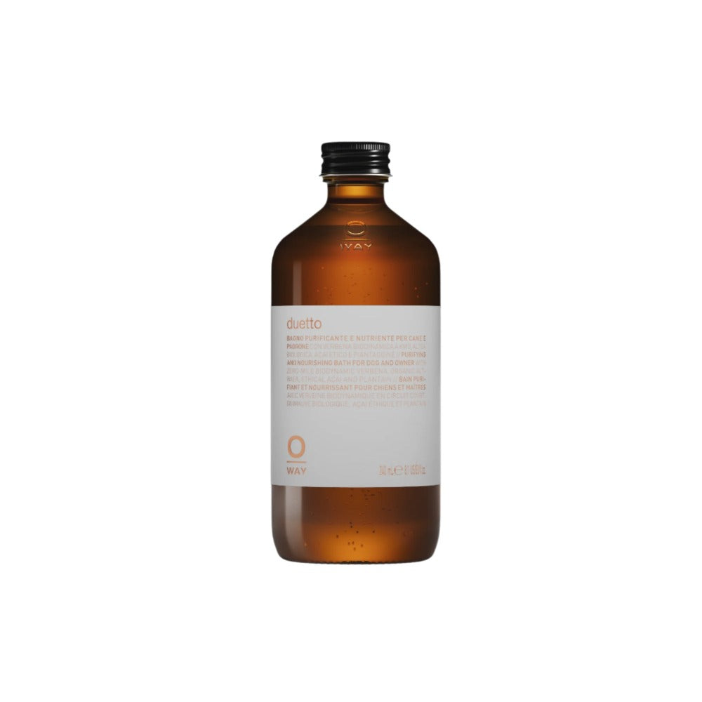 Oway DUETTO Dog and Owner Bath 240ml bottle on white background