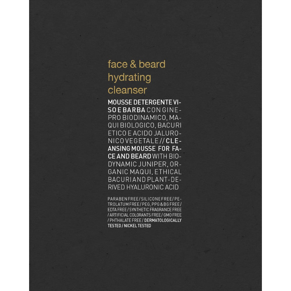 Oway Face and Beard Hydrating Cleanser tube label detail
