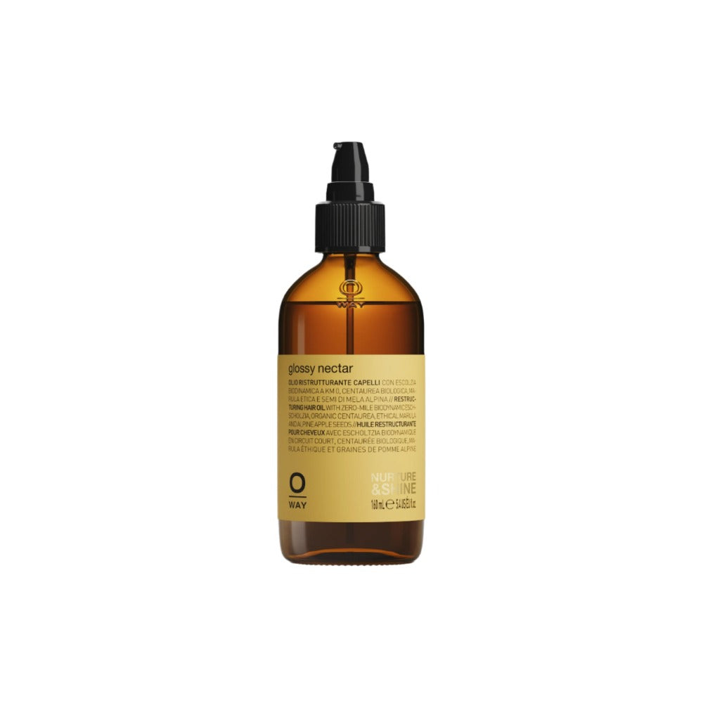 Oway Glossy Nectar Hair Oil 160ml bottle on white background