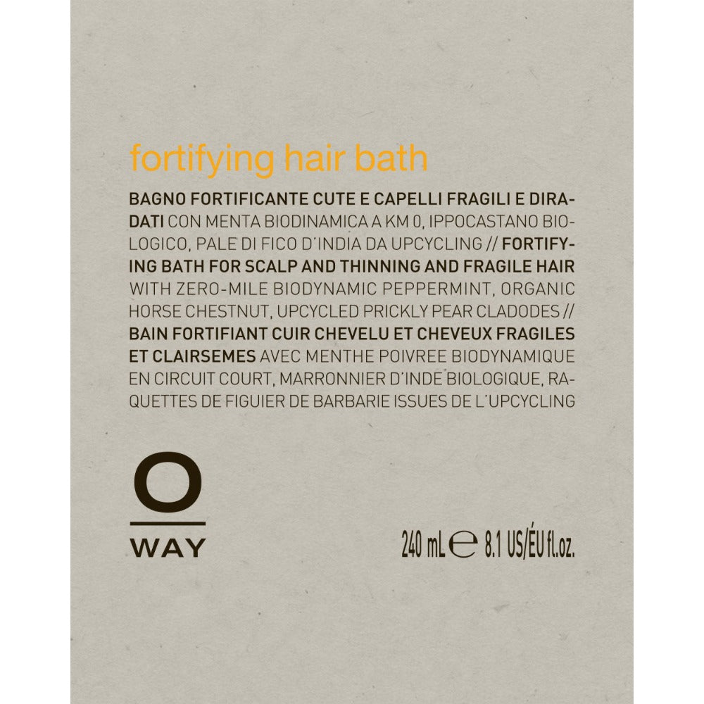 Oway Micro-Stimulating Hair Bath bottle label detail