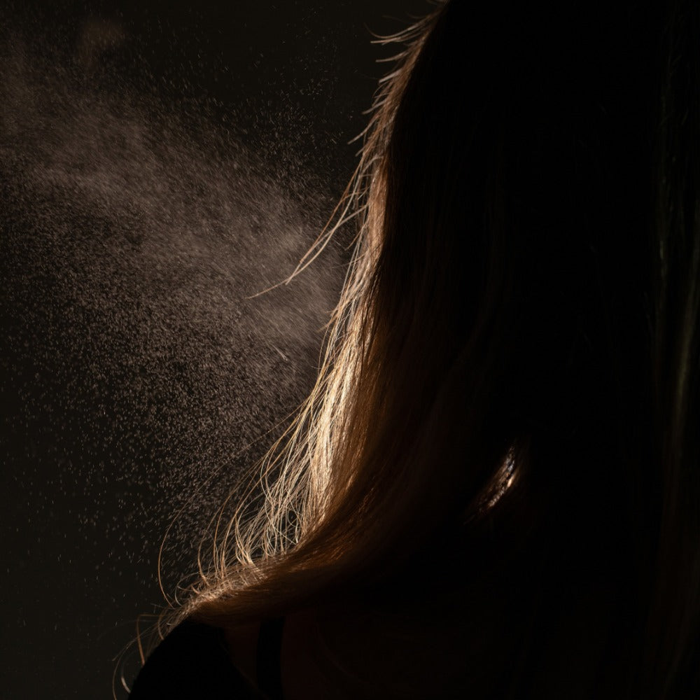 Oway Sea Salt Spray creating tousled texture in fine hair
