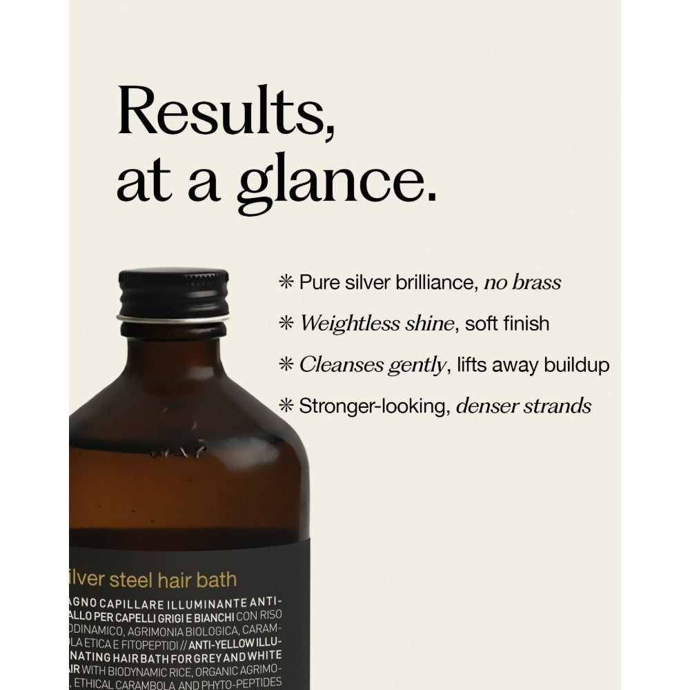 Oway Silver Steel Hair Bath benefits, neutralises yellow and brassy tones