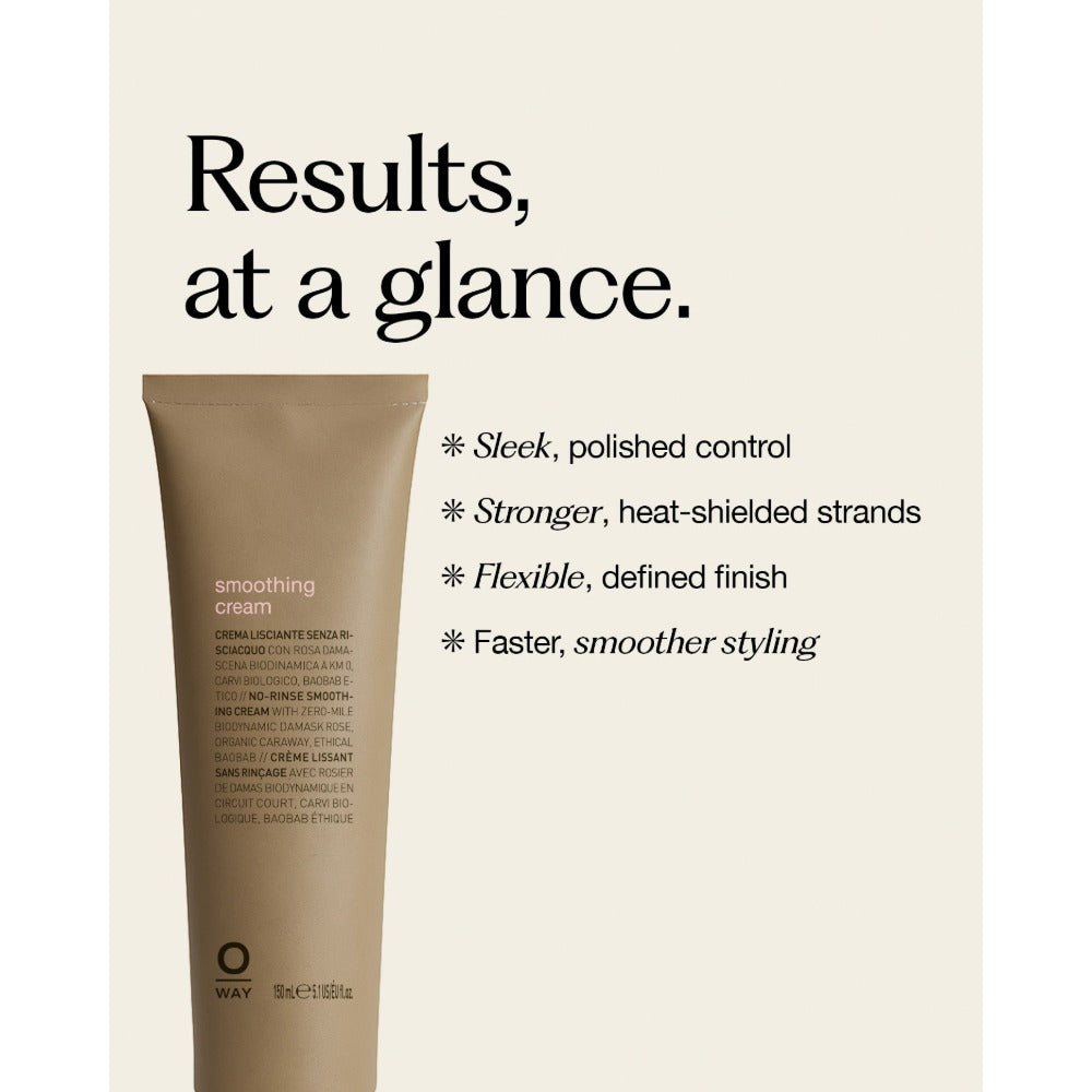 Oway Smoothing Cream benefits, sleek polished control and heat protection