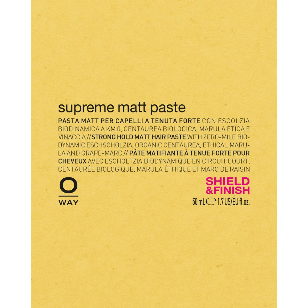Oway Supreme Matt Paste label details