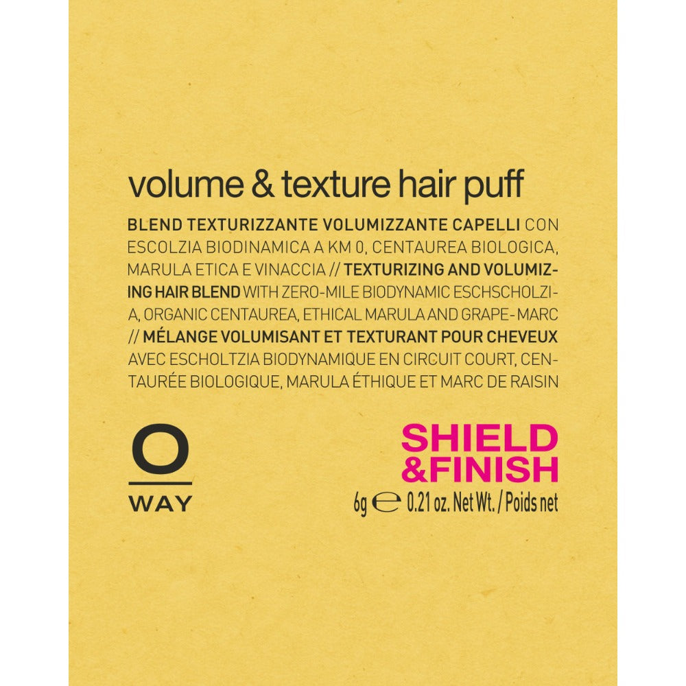 Oway Volume & Texture Hair Puff label details