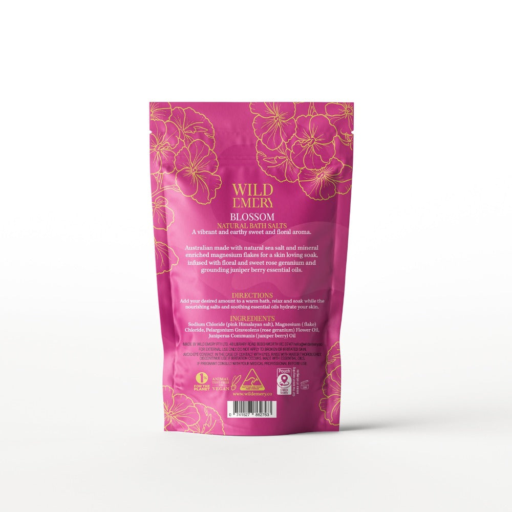 Wild Emery Blossom Natural Bath Salts 180g styled