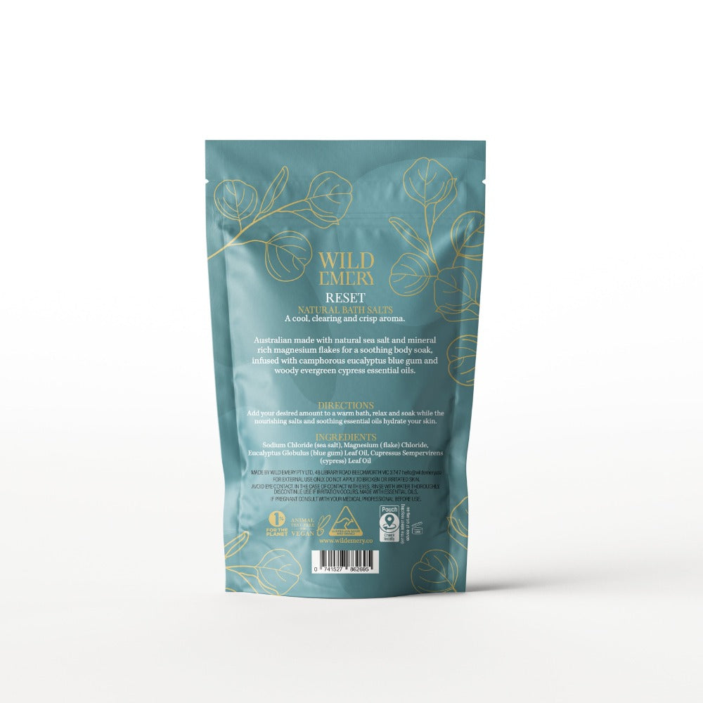 Wild Emery Reset Natural Bath Salts 180g styled
