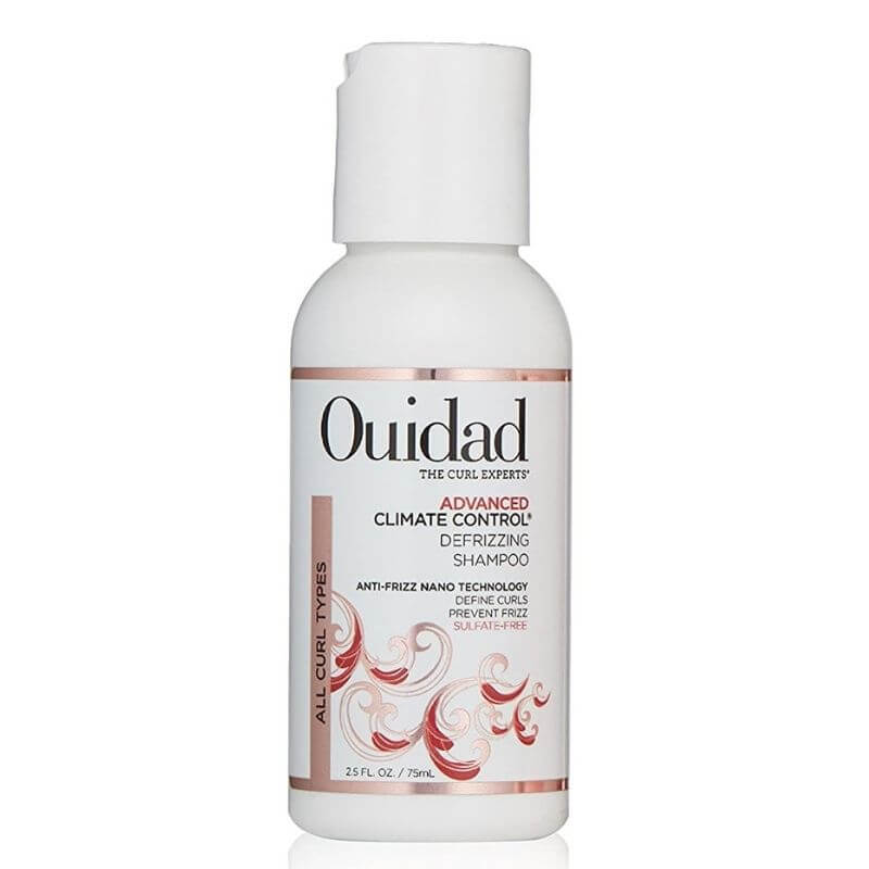Ouidad advanced climate control anti frizz travel set includes a 75ml defrizzing shampoo.