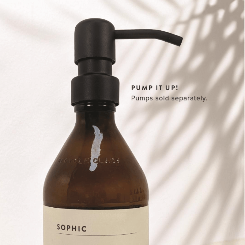 black pump Sophic Curl Cleanser brown bottle lid