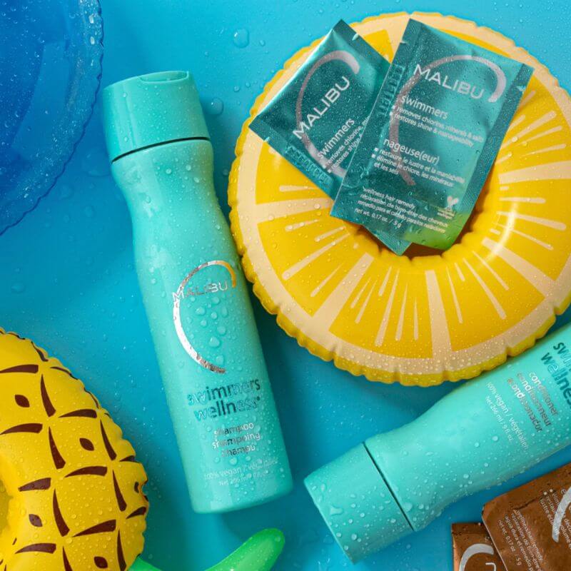 Malibu C swimmers wellness collection with water setting